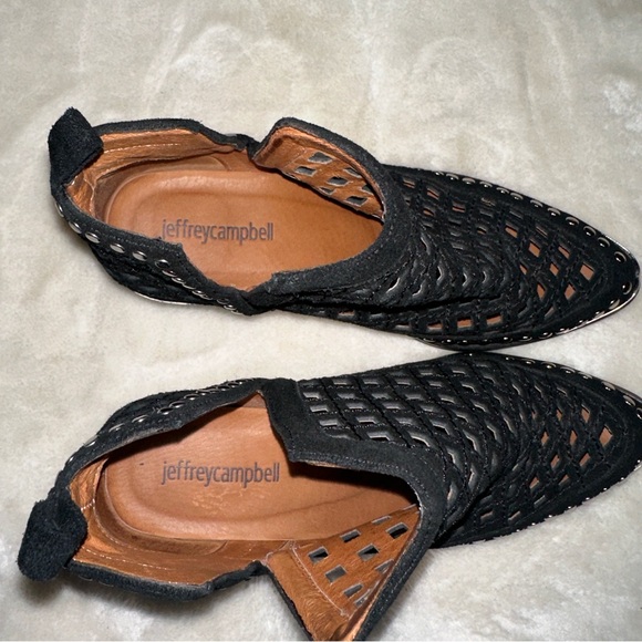 Jeffrey Campbell Black Tagalong Stud Western Cut Out Booties Size 6.5 - Picture 9 of 11